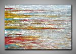 Abstraktes, helles, Gemälde in kühlen und warmen Farben. Rot, Gelb, Grau. XXL
