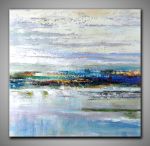 Moderne abstrakte Landschaft, Zeitgenössische Kunst, Acryl/Öl Mischtechnik, Handgemalt