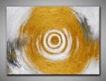 Modernes abstraktes Bild mit viel Gold, Zeitgenössische Kunst, Öl Mischtechnik, Handgemalt