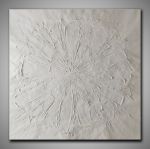 Abstraktes Ölgemälde einer Weißen Blüte