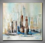 Skyline, fröhlich und bunt. Kleines Kunstwerk